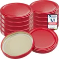 Produktbild: WELLGRO 100x Einmachdeckel TO 82 rot - Ersatzdeckel für Einmachgläser, Schraubdeckel, Twist-Off-Deckel aus Metall