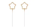Produktbild: Wunderkerzen Hochzeit Stern 16x5cm 2er Set - Sternspritzer in Sternform für Vintage Hochzeitsdeko Feuerwerk gold
