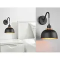 Produktbild: Trio - Wandleuchte punch mit Schalter Metall Schwarz Gold mit Drahtgeflecht, Höhe 30cm