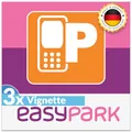 Produktbild: 3X EASYPARK Aufkleber Easy Park Vignette APP Sticker Hinterglasaufkleber klein, KFZ Ticket Auto Parkplakette Parken (6 x 6 cm, UV Schutz, wiederablösbar, Made in Germany)