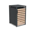 Produktbild: Westmann Metall Mülltonnenbox Lacina 1x240 L Anthrazit Holzoptik Mülltonnenverkleidung mit Gasdruckfedern Pulverbeschichteter Stahl Wetterfest & stabil Mülltonnen Unterstand mit Fronttür & Klappdecke