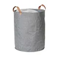 Produktbild: LOVE IT STORE IT - Premium - Aufbewahrungskorb mit Griffen - Runder Wäschekorb groß aus Leinen - Grau - Stabil und vielseitig - 40x40x45 cm
