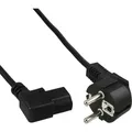 Produktbild: Netzkabel, Schutzkontakt gewinkelt auf Kaltgerätestecker links abgewinkelt 0,3m