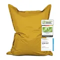 Produktbild: Lumaland Riesen-Sitzsack XXL 140x180 cm | Wasserfestes Indoor & Outdoor Liegekissen mit über 3 Mio. anpassungsfähigen EPS-Perlen | Bean Bag mit waschbarem Bezug [Senfgelb]