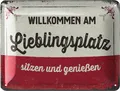 Produktbild: Retro Blechschild LIEBLINGSPLATZ Schild Garten Deko Metall 15x20cm