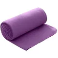 Produktbild: wometo Polar Fleecedecke 130x160 OEKO-TEX ca. 400g Gewicht, mit Antipilling & Kettelrand - Farbe lila violett