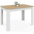 Produktbild: Idmarket - Rechteckiger Esstisch Rozy 4 Personen Weiß Buchenholzplatte 110 Cm
