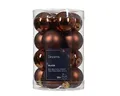 Produktbild: Weihnachtskugeln Glas 35mm x 16 Stück kleine Christbaumkugeln Espressobraun lederbraun - Schokobraun - kastanienbraun - kupferbraun - Zimt