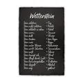 Produktbild: Finest Folia Wetterstein Wetterstation 20x30cm Schieferplatte für Garten Balkon Deko Schiefertafel Tafel beschriftet lustig Schild Stein Dekoration wetterfest RVX002 (Motiv 01, Schieferplatte)