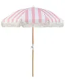 Produktbild: Beliani Sonnenschirm mit Volant Regenschutz Holzmast rosa rund ⌀ 150 cm Boho Mondello