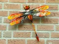 Produktbild: Klp Libelle Metall Wanddeko Deko Hänger Wandhänger Wandbild Tier Figur Schmetterling