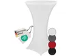 Produktbild: NYVI Stehtischhusse Stehtischhusse NYVIGala 70cm Weiß Elastische Stretchhusse, Elegante Premium Husse für Stehtisch & Bistrotisch mit 110-120cm Höhe