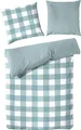 Produktbild: Hahn Haustextilien Perkal Bettwäsche grün karo Größe 155x220 cm