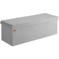 Produktbild: DeubaXXL DE Sitzbank Grau Cord 114x38x38cm MDF faltbar 109919