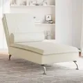 Produktbild: vidaXL Massage-Chaiselongue mit Nackenrolle Creme Samt