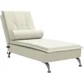 Produktbild: vidaXL Massage-Chaiselongue mit Nackenrolle Creme Samt