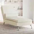 Produktbild: Massage-Chaiselongue mit Nackenrolle Creme Samt - Vidaxl