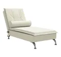 Produktbild: vidaXL Chaiselongue Massage-Chaiselongue mit Nackenrolle Creme Samt, 11 Teile