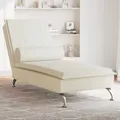 Produktbild: Massage-Chaiselongue mit Nackenrolle Creme Samt