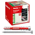 Produktbild: fischer DuoPower 10 x 80 S, Universaldübel mit Sicherheitsschraube, 2-Komponenten-Dübel, Kunststoffdübel zur Befestigung in Beton, Ziegeln, Stein, Gipskarton uvm., 10 Dübel + 10 Schrauben