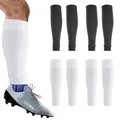 Produktbild: 4 Pcs Kompressions Wadenschutz, Kompression Stulpen, Waden Kompressionsstrümpfe Ohne FUß FÜR Training, Sport,Wadenmuskelzerrungen,Herren Und Damen Kompressions Wadenbandage(Schwarz, Weiß)