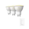 Produktbild: Philips Hue White Ambiance GU10 350lm • 3er Pack mit Dimmschalter
