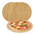 Produktbild: Pizzateller Pizzabrett Servierteller Holzbrett Käseplatte rund 4er Set Käsebrett