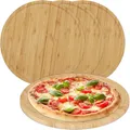 Produktbild: 3x Pizzabrett Ø 32 cm aus Bambus Relaxdays Komplettset für die Küche