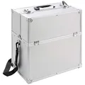 Produktbild: Arebos Kosmetikkoffer | 26L | inkl. Tragegurt | 13 Fächer | Aluminium | inkl. Schloss & Schlüssel | ausklappbare Etagen | individuelle Einteilung durch 8 Trennwände | 39 x 36 x 23 cm | Silber
