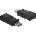 Produktbild: Delock USB-Adapter USB Type A M bis Typ C W 3.1 Gen2 1 A aktiv Schwarz