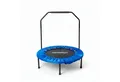 Produktbild: relaxdays Fitnesstrampolin Trampolin mit Haltestange Ø 102 cm, blau, 102 cm