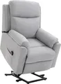 Produktbild: HOMCOM elektrischer Sessel mit Aufstehhilfe Aufstehsessel für Senior Relaxsessel Fernsehsessel Liegefunktion Leinen-Touch Grau 83 x 89 x 102 cm