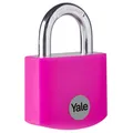 Produktbild: Vorhängeschloss 32mm Aluminium Rosa Yale - 3 Schlüssel, Sicherheitsschloss