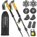 Produktbild: KESSER® Wanderstöcke Aluminium oder Carbon mit Korkgriff | Nordic Walking Stöcke für Damen & Herren faltbar oder Teleskop Trekkingstöcke zum Wandern, Trekking, Skitour & Bergsport inkl. Camping-Licht