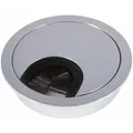 Produktbild: Sotech 2 Stück Kabeldurchführungen Kabeldurchlass Aus Metall Chrom Poliert Bohrmaß Ø 68 Mm Schreibtisch Mit Staubdichtung