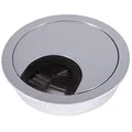 Produktbild: SOTECH 2 Stück Kabeldurchführungen Kabeldurchlass aus Metall Chrom poliert Bohrmaß Ø 68 mm Schreibtisch mit Staubdichtung