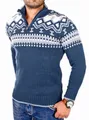 Produktbild: Reslad Strickpullover Reslad Herren Strickpullover Crewneck Zipper Norweger Pullover RS-3110 (1-tlg) Strickpullover Männer Norwegermuster Troyer