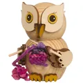 Produktbild: Holzfigur Mini-Eule mit Strickzeug