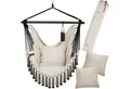 Produktbild: tectake Hängesessel Schaukelstuhl Malika, Boho-Style, Belastbarkeit 150kg, extra dicke Sitz- und Rückenkissen