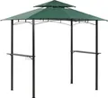 Produktbild: BELIANI Überdachung aus Metallrahmen mit Haken und Regalen Gartenpavillon Dunkelgrün Stoff Schwarz Stahl 240 x 148 cm