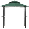Produktbild: Beliani - Berdachung Aus Metallrahmen Mit Haken Und Regalen Gartenpavillon Dunkelgrün Stoff Schwarz Stahl 240 X 148 Cm