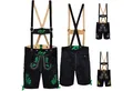 Produktbild: German Wear Trachtenlederhose GW721 kurze Trachten Lederhose mit Hosenträger Trachtenhose Schwarz