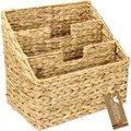 Produktbild: Hmf Zeitungsständer, Zeitungskorb Geflochten Aus Wasserhyazinthe, 3 Fächer, 35 X 24 X 32 Cm