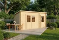 Produktbild: Alpholz Gartenhaus Holz Maria mit Anbau, BxT: 450x272 cm, in Naturbelassen mit 28mm Wandstärke