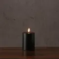Produktbild: LED Kerze Deluxe Echtwachs realistische 3D Flamme H:10cm Batteriebetrieb schwarz