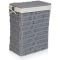 Produktbild: Lycce Wäschekorb Wäschekorb COTTON mit Deckel Nischenwäschekorb schmal grau, versch. Größen, viel Stauraum für wenig Platz 78 l