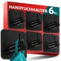 Produktbild: Handtuchhalter ohne Bohren Edelstahl 6er Set - Schwarze Badezimmer Handtuchha...