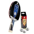 Produktbild: Sunflex Dynamic A40 Tischtennisschläger + 3*** ITTF SX+ Tischtennisbälle | Tischtennisschlägerset | Tischtennis Premium Set