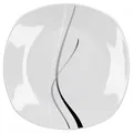 Produktbild: Van Well Speiseteller Silver Night einzeln, Menü-Teller flach, 250 x 250 mm, großer Servierteller, Hotelporzellan, abstraktes Dekor, Gastro-Geschirr