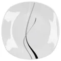 Produktbild: Essteller flach Silver Night 24cm weiß eckig Dekor Speiseteller Teller Porzellan